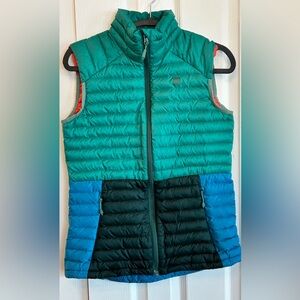 MEC Boundary Light Down Puffer Vest XS | Green & Blue Outdoor Insulated
